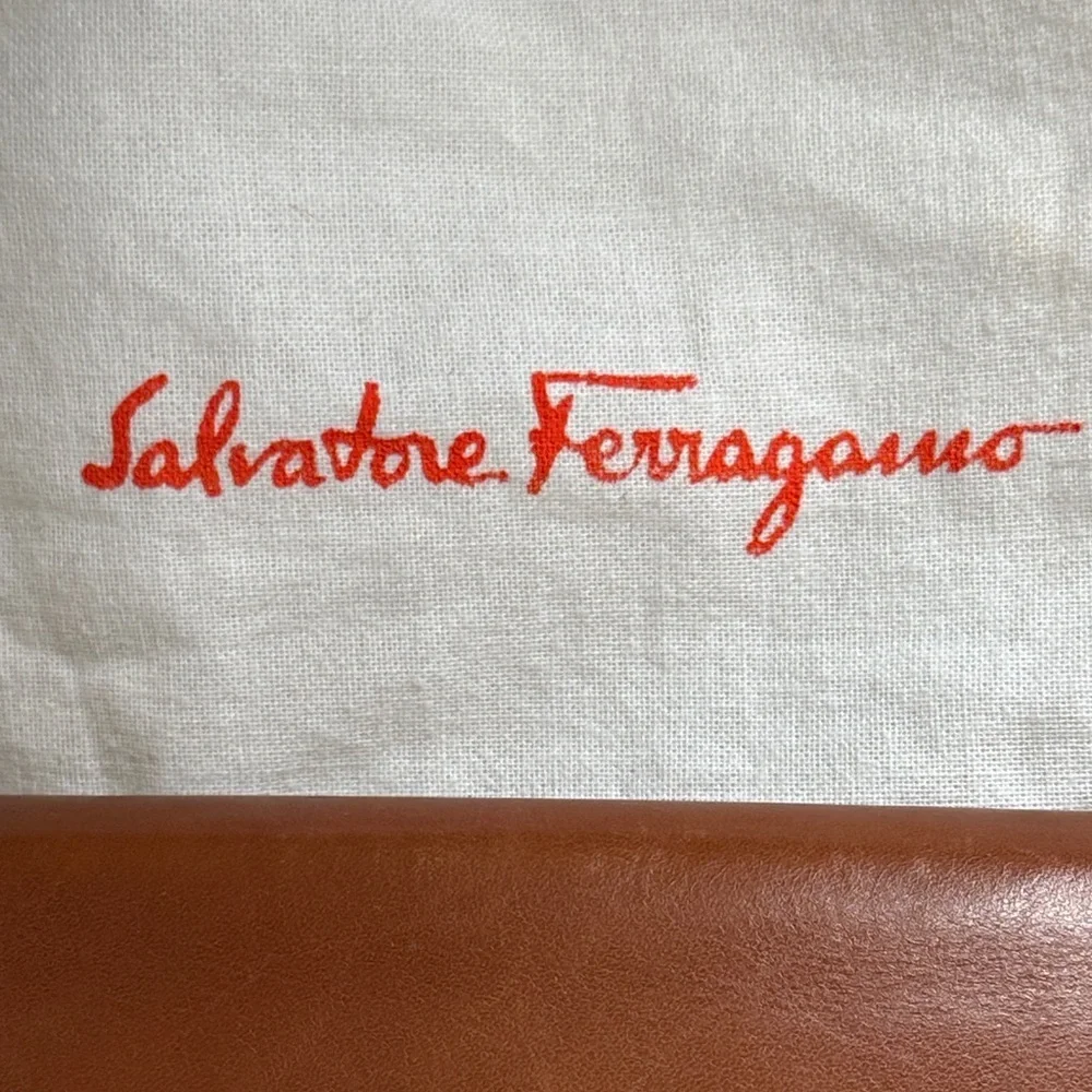 Salvatore Ferragamo Vintage Cognac Leather Flap Shoulder Crossbody Bag - Picture 2 of 16